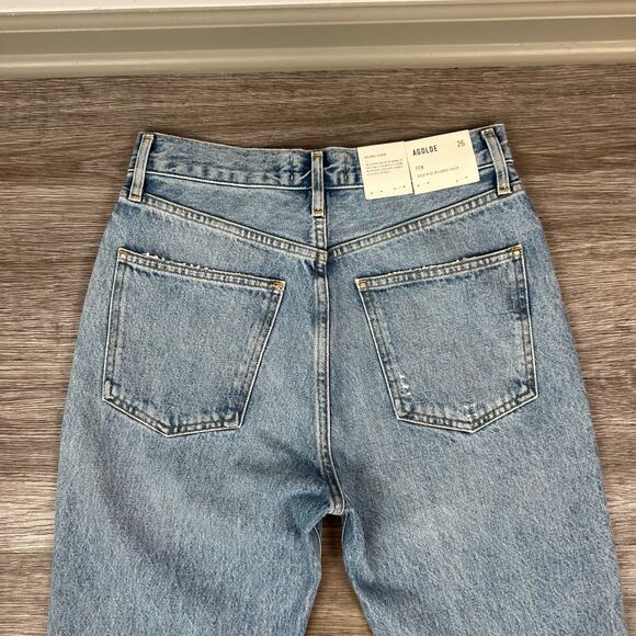 NWT AGOLDE Fen High-Rise Relaxed Taper Denim Jeans in Color Wander (Sz 26) - Picture 4 of 11